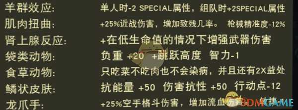 《辐射76》经典怪人全变异效果影响一览
