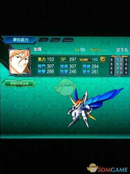 《超级机器人大战X》全角色LV99六维一览