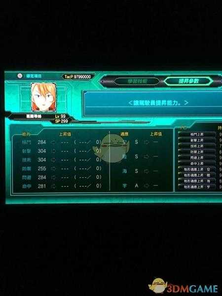 《超级机器人大战X》全角色LV99六维一览