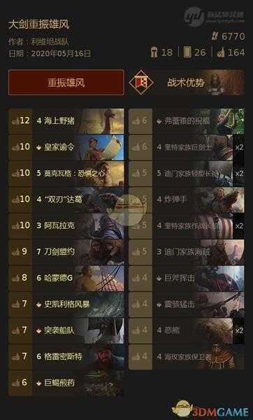 《巫师之昆特牌》【大剑重振雄风】卡组分享