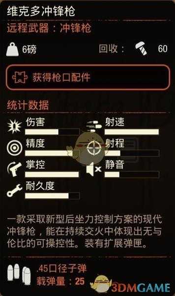 《腐烂国度2》维克多冲锋枪属性分享