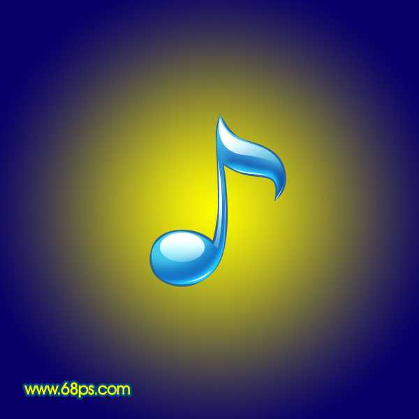 Photoshop 一个漂亮的水晶音符图标