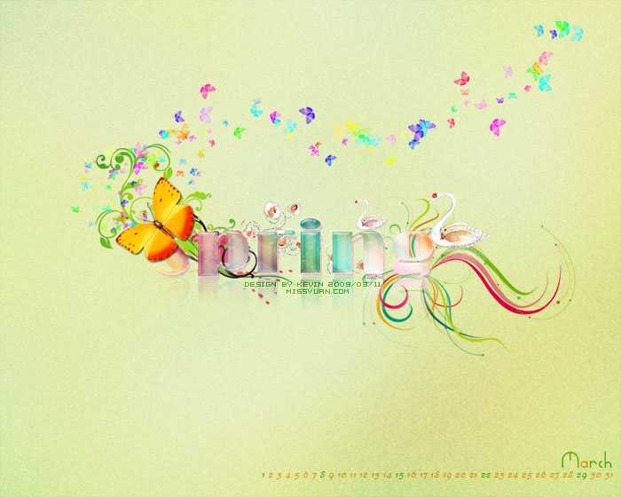 Photoshop 一张漂亮的绿色春天壁纸