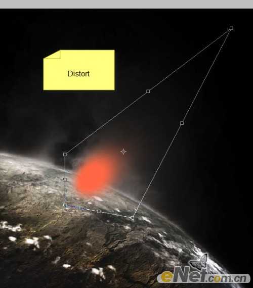 photoshop合成制作出流星撞击星球的壮观景象