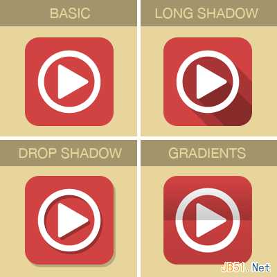 PS教程:手把手教你设计四种扁平化风格