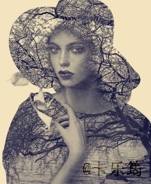 Photoshop怎么合成复古风格的二次曝光效果?